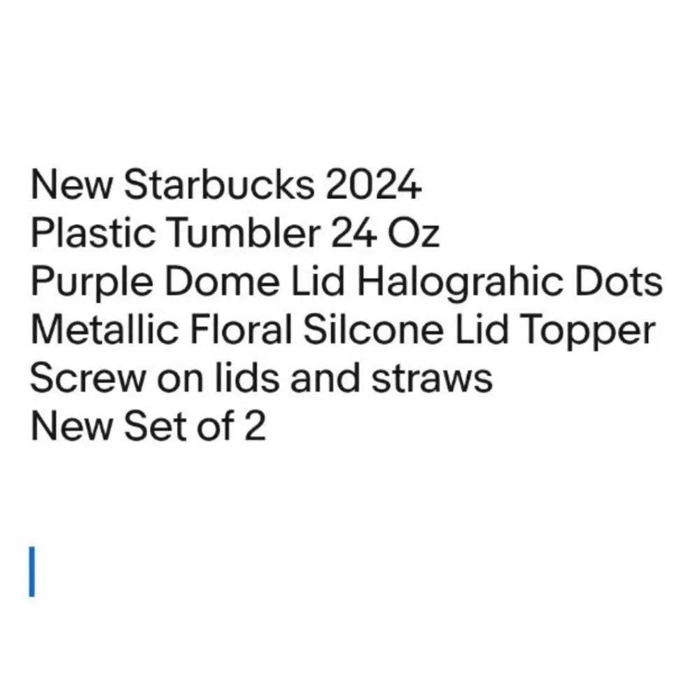 Starbucks 2024 Plastic Tumbler 24 Oz Purple Dome Lid Metallic Floral
